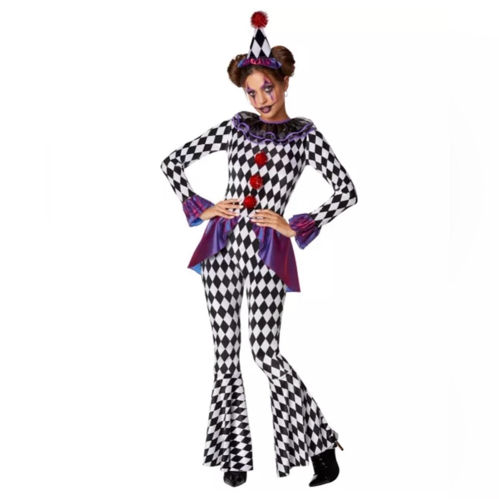 Adult Carnival Clown Costume Size Small